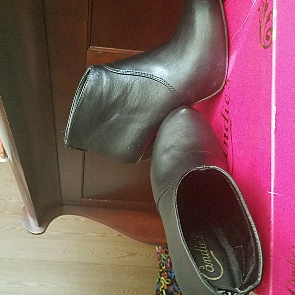 Black platform booties new in box
